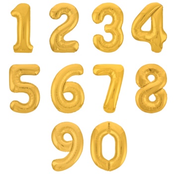 Цифры Золото 0 1 2 3 4 5 6 7 8 9 фольгированный шар цифра 1 шт