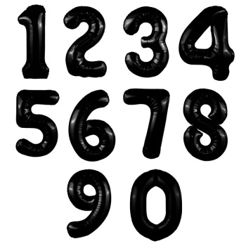 Цифры Черные 0 1 2 3 4 5 6 7 8 9 фольгированные шары