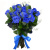 Букет из 17 синих роз с зеленью Букет из 17 синих роз с зеленью